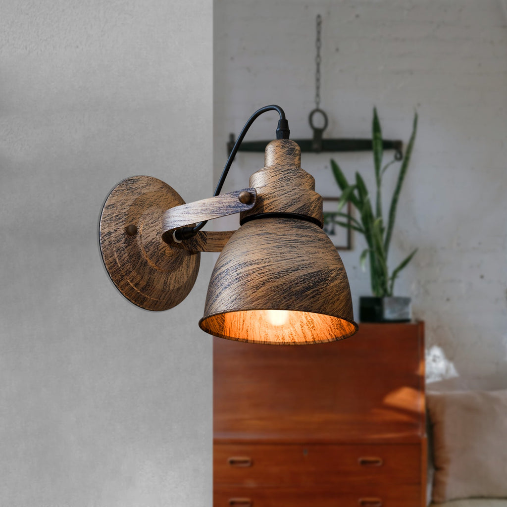 Industrial Bell Shade Dimmable Wall Sconce Light, Metal Retro Downwards Contemporary Fixture