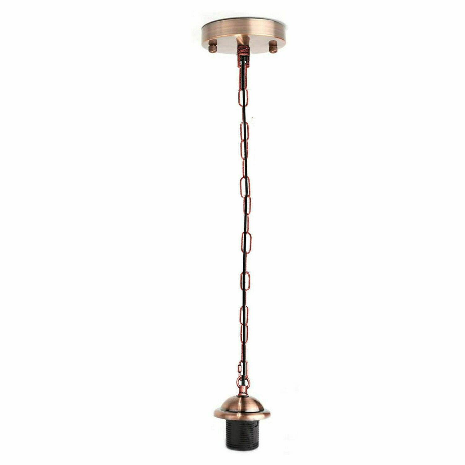 Adjustable E27 Industrial Pendant Lamp Holder Kit with Chain - Multiple Finishes