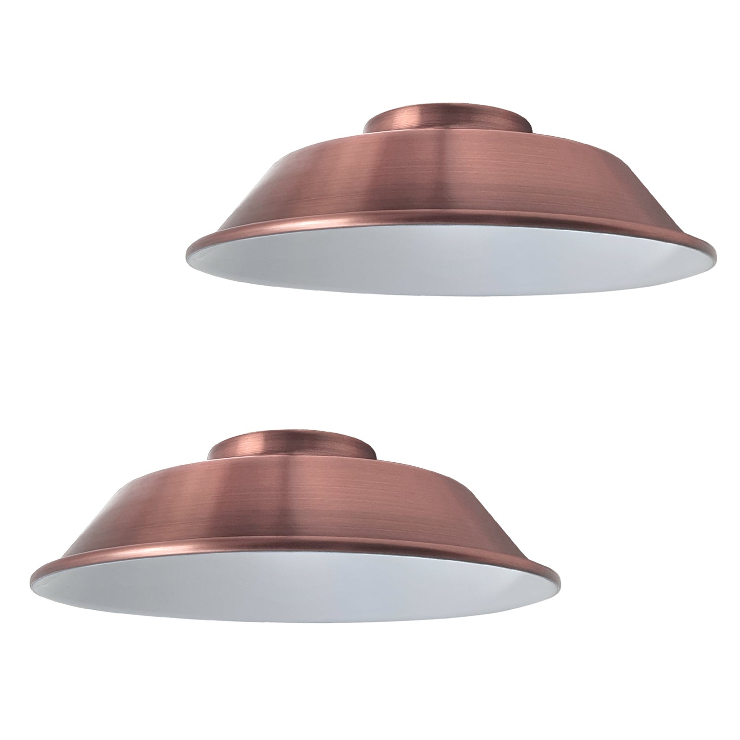 2-Pack Industrial Curvy Metal Easy-Fit Lamp Shades with Reducer Plate