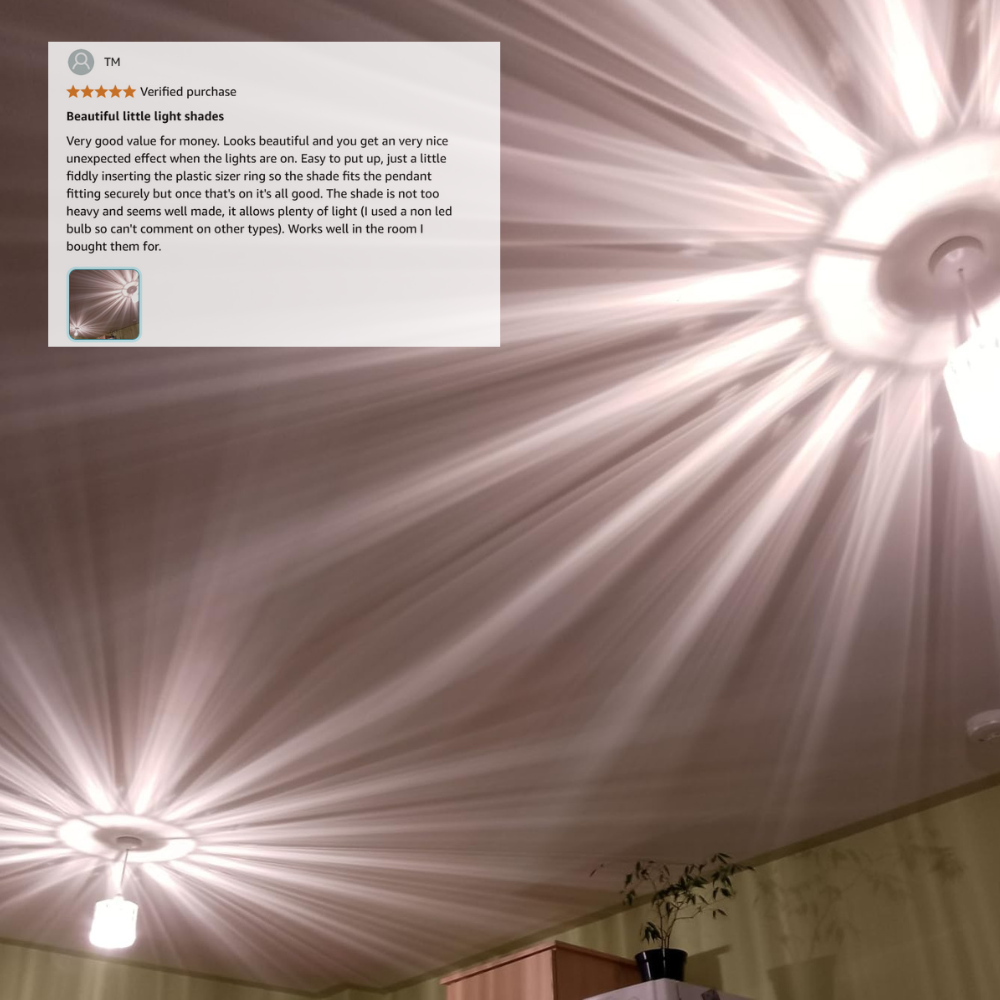 Elegant Crystal Glass Easy Fit Drum Lampshade for Pendant Lights