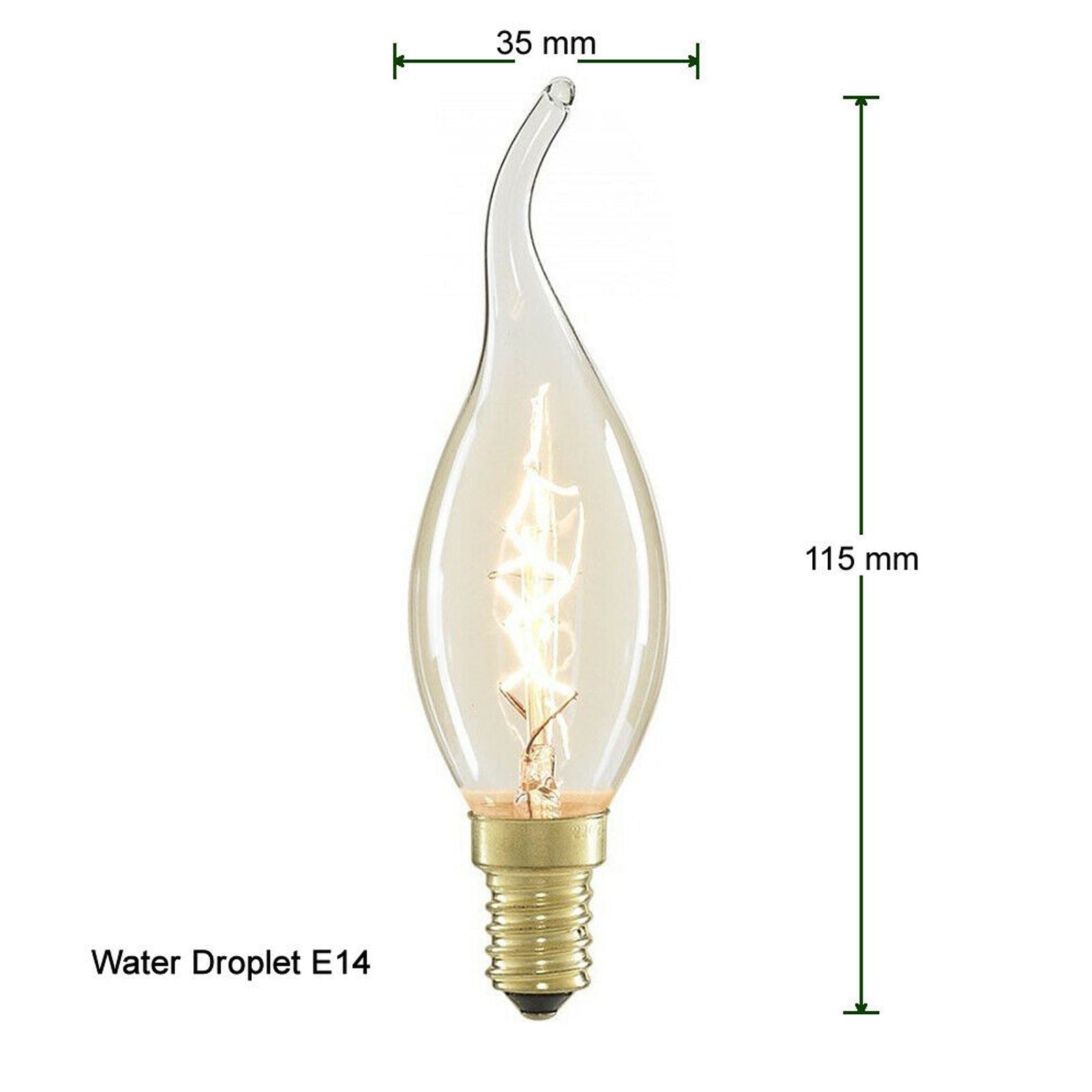 Retro Edison C35 Candle Bulb: 60W E14 Dimmable Warm White Filament Lamp
