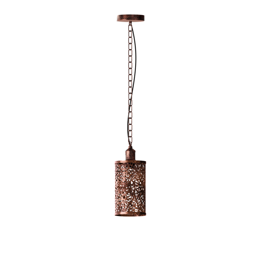 Vintage E27 Industrial Metal Wire Cage Pendant Light, Adjustable Hanging Lamp