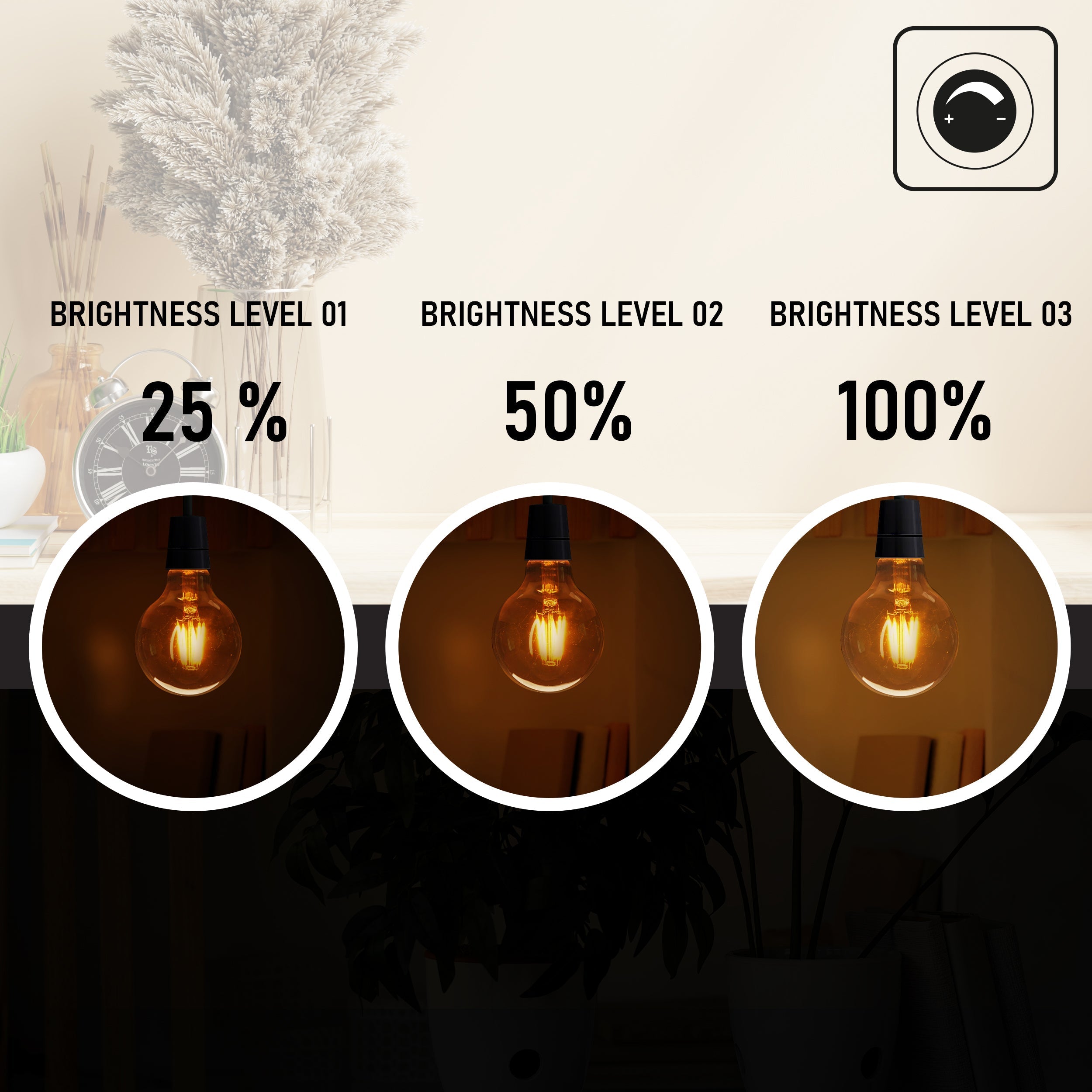 3-Pack Vintage Dimmable E27 G95 LED Filament Bulbs 4W Warm White