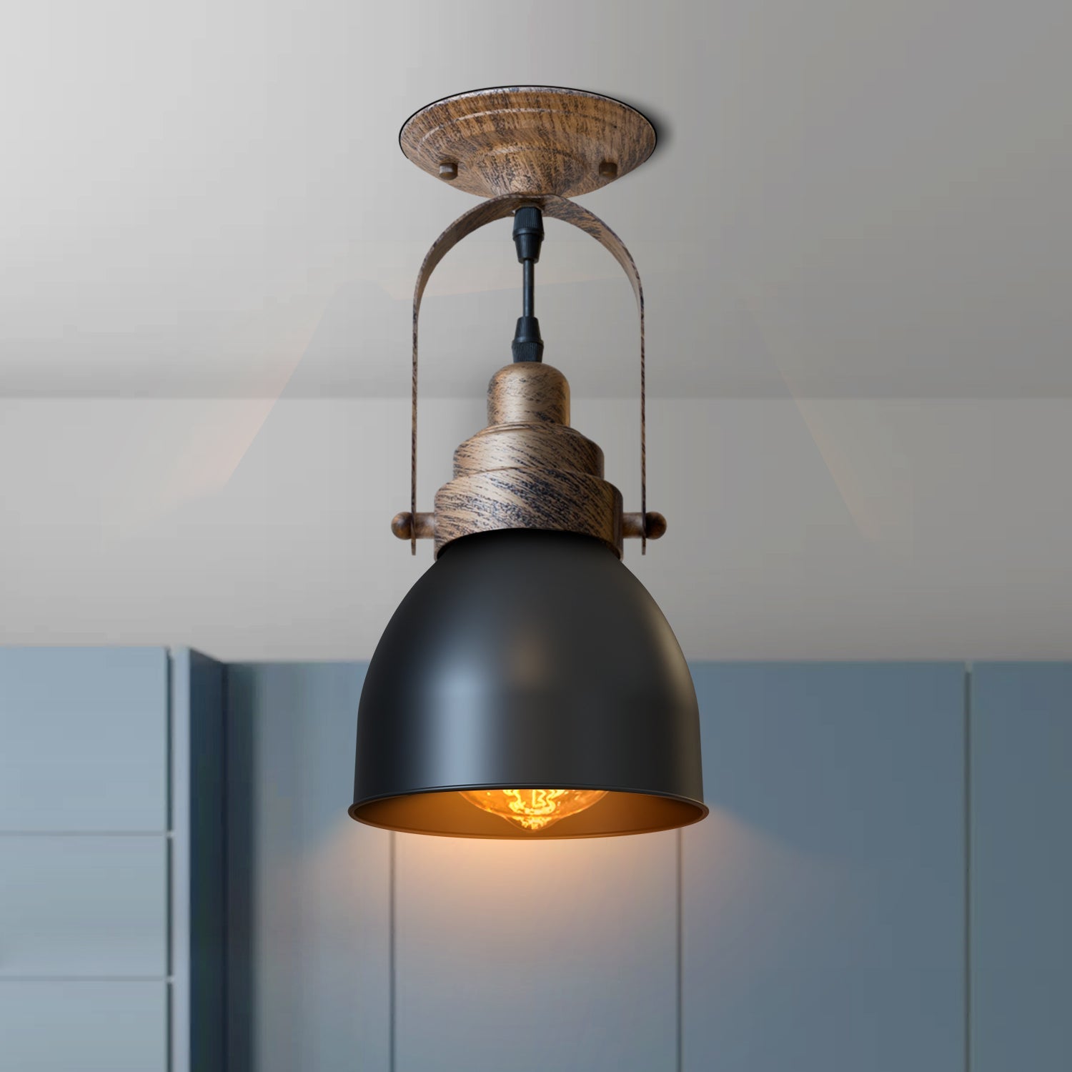 Industrial Bell Shade Dimmable Wall Sconce Light, Metal Retro Downwards Contemporary Fixture