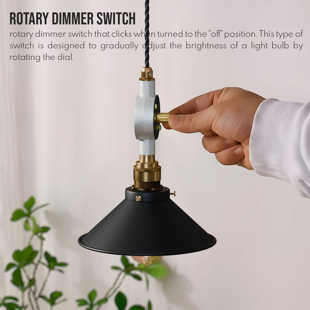 Black Cone Shade Dimmable Industrial Pendant Light, Adjustable Height