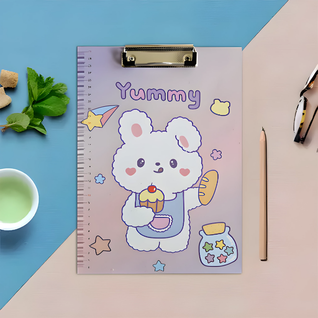 4 Pack A4 Cartoon Design Clipboards with Ruler Scale Edge