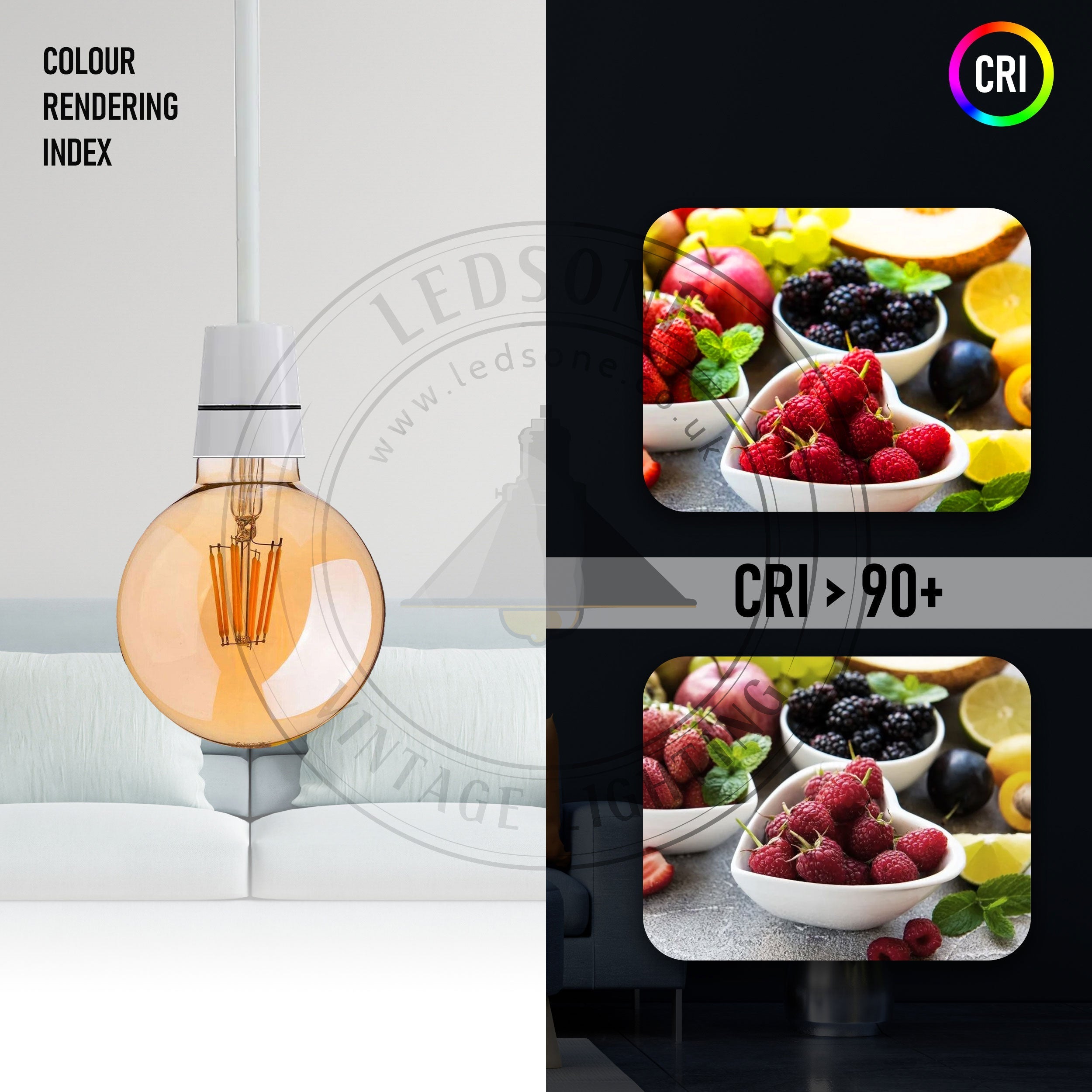 6-Pack G95 8W Dimmable E27 LED Globe Filament Bulbs, Warm White