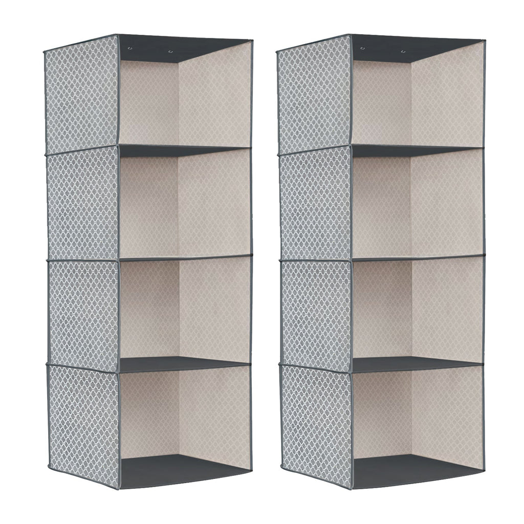 5-Shelf Fabric Hanging Closet Organizer Wardrobe Storage Unit Clothes Shelves