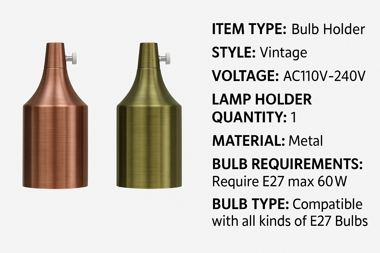 Lamp Light E27 Bulb Holder Fitting~5901