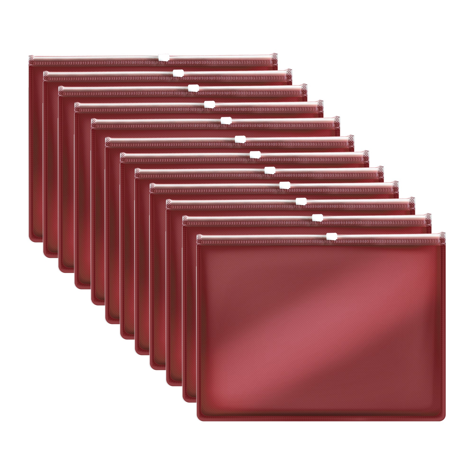 12-Pack Clear Plastic Waterproof Zipper Document Folders A4/A5