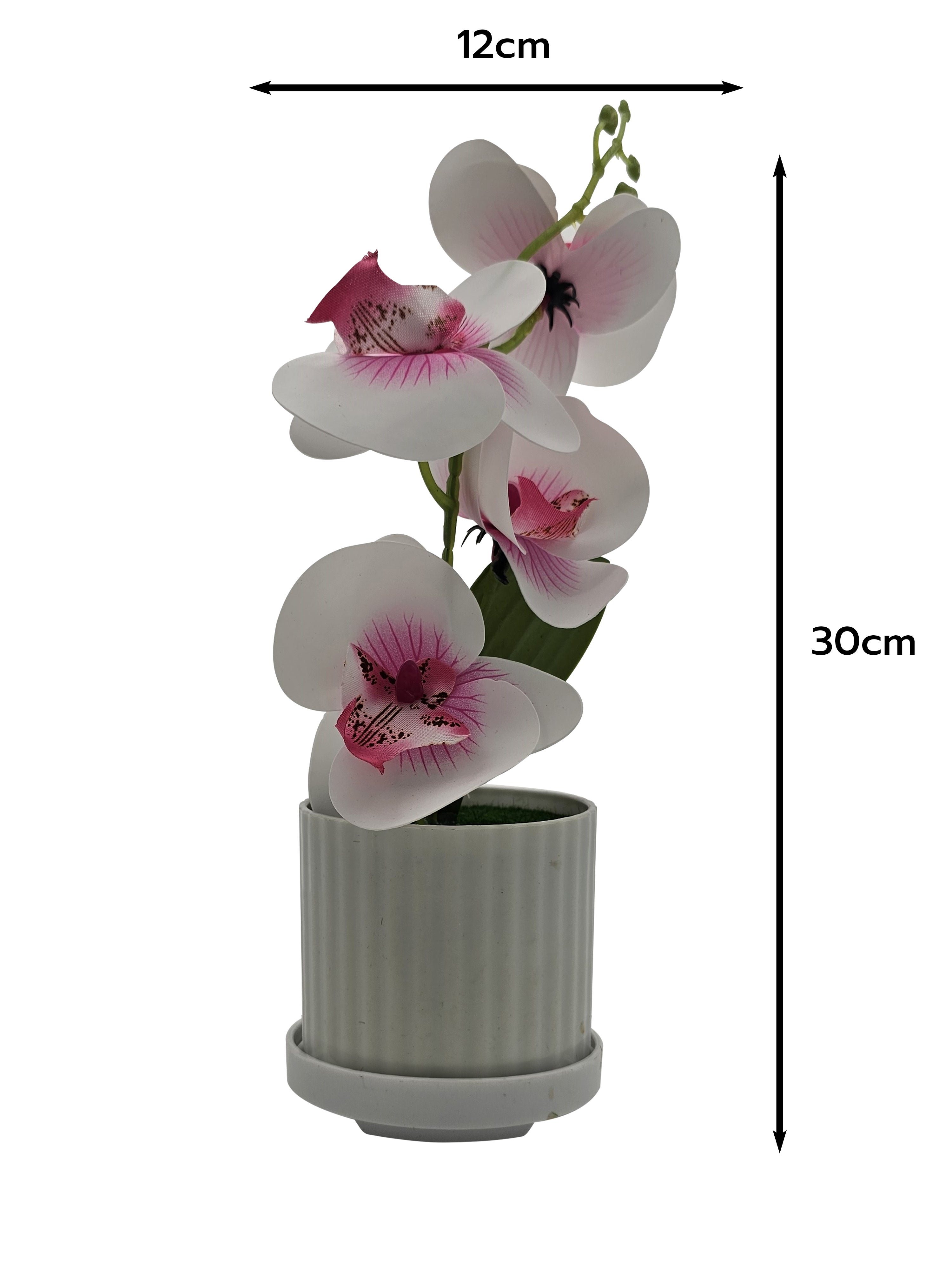 Elegant Artificial Orchid Silk Flower Arrangements in Stylish White Vases