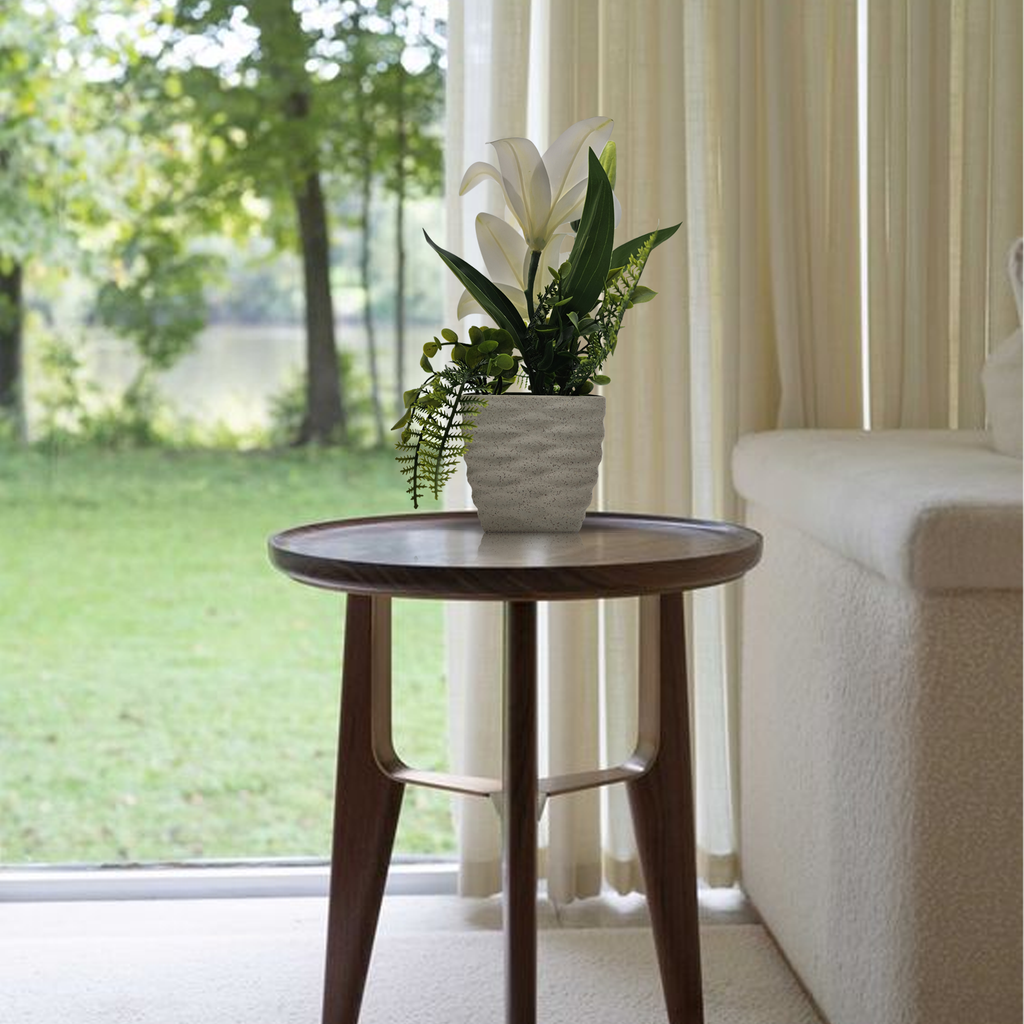 Lifelike Artificial Lily Flowers Potted 2-Pack for Elegant Home Table Decor