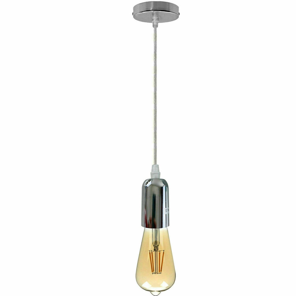 Adjustable E27 Metal Pendant Bulb Holder, Vintage Style for Home Lighting
