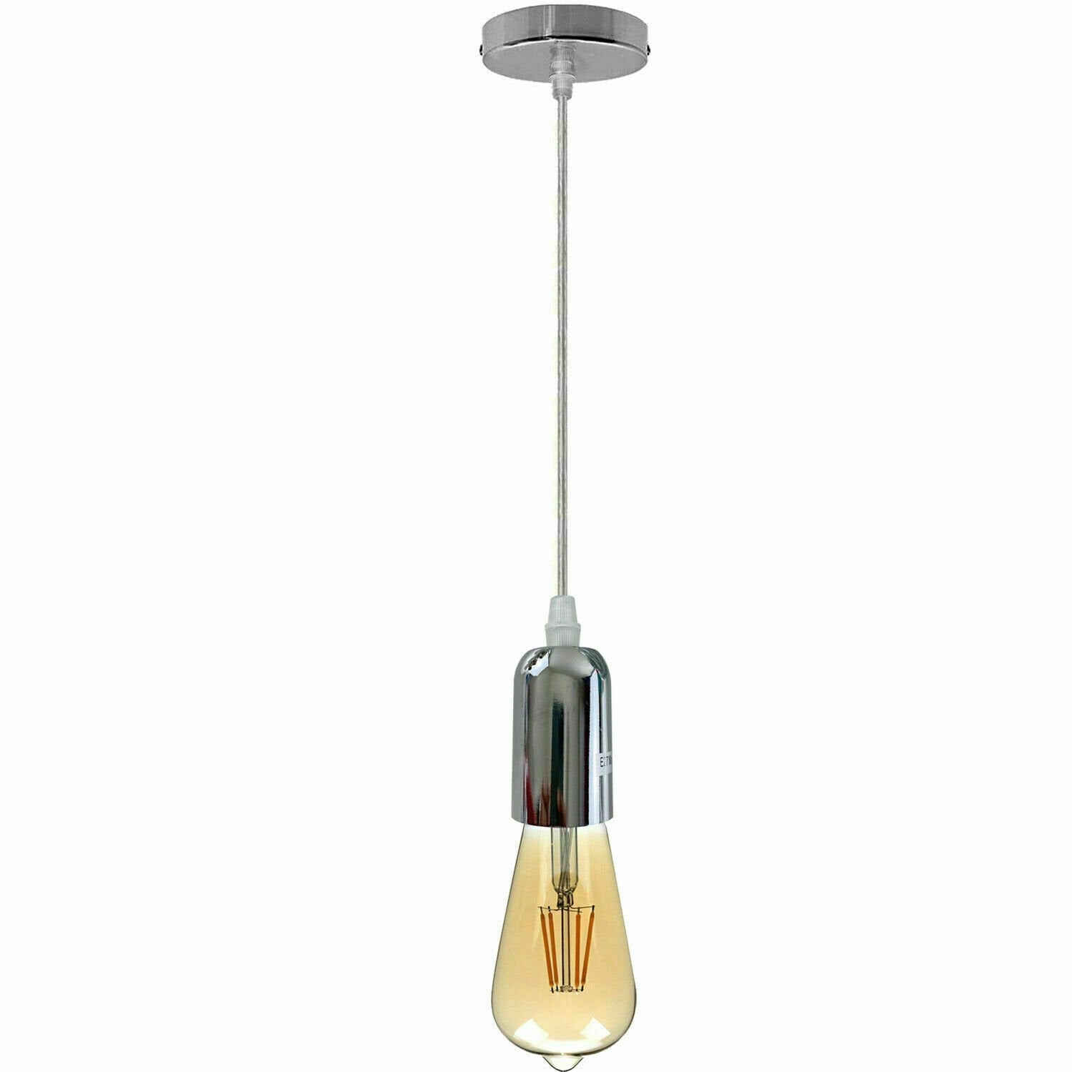 Adjustable E27 Metal Pendant Bulb Holder, Vintage Style for Home Lighting