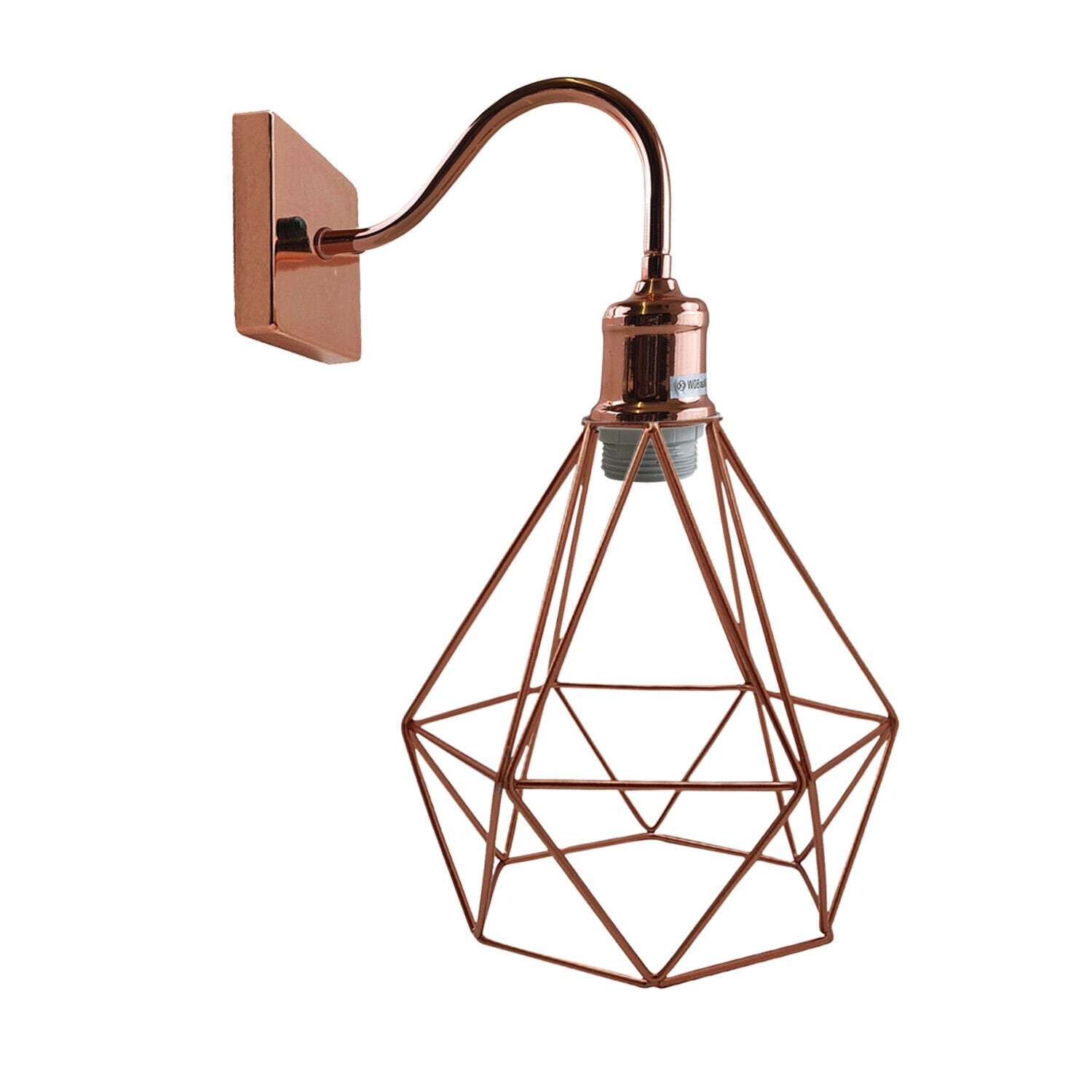 Modern Vintage Rose Gold Industrial Wall Sconce Light Cage Lamp Fixture