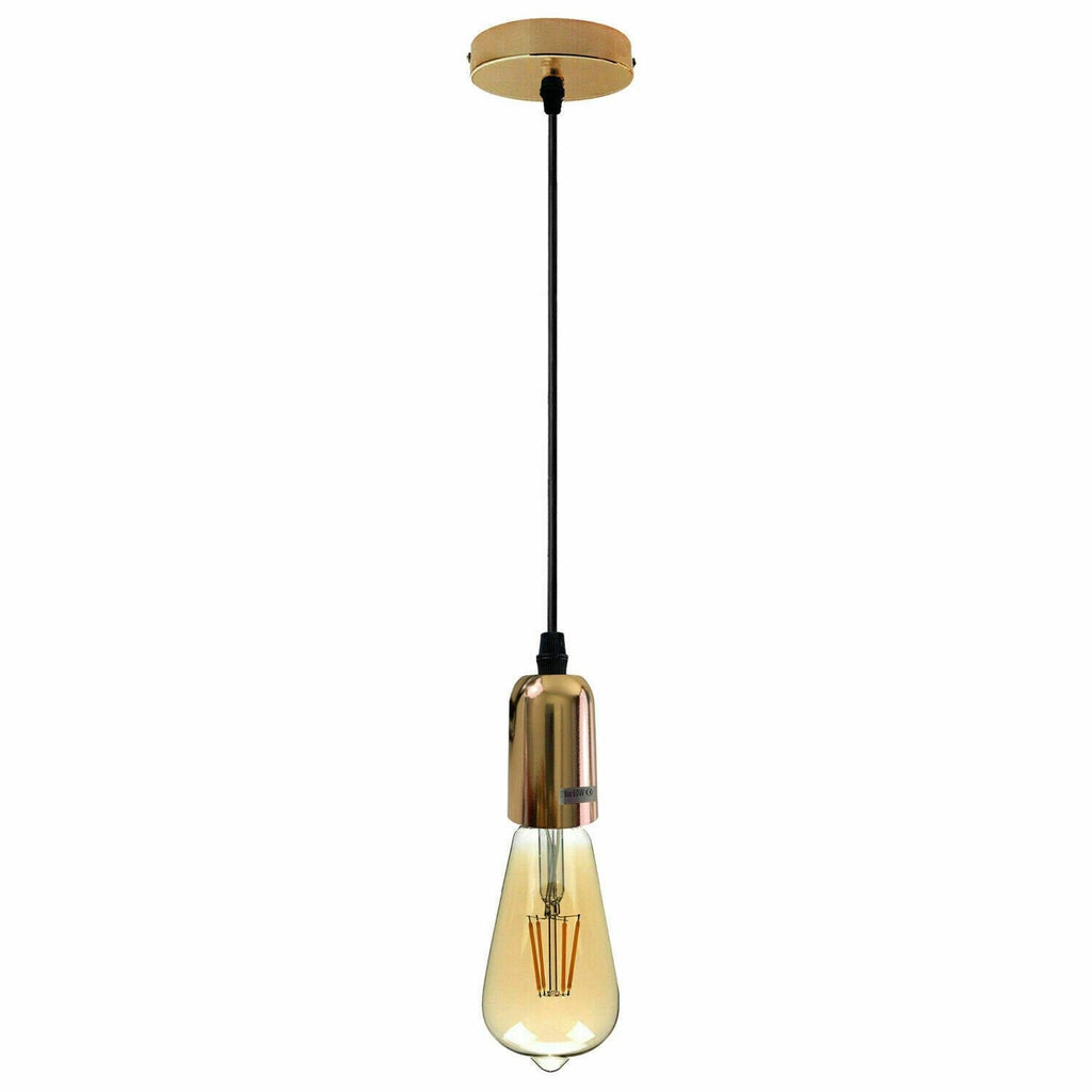 Adjustable E27 Metal Pendant Bulb Holder, Vintage Style for Home Lighting
