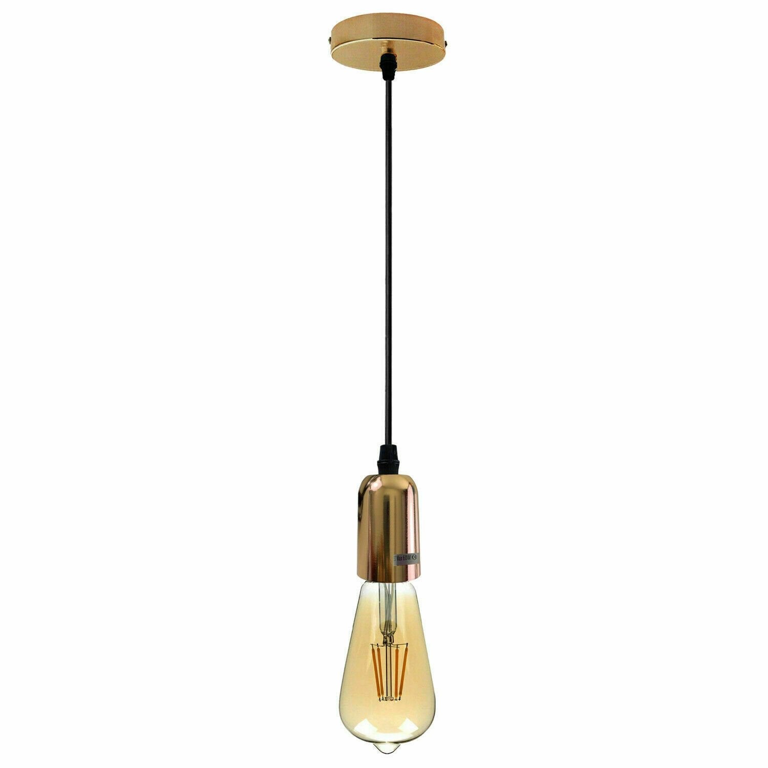 Adjustable E27 Metal Pendant Bulb Holder, Vintage Style for Home Lighting