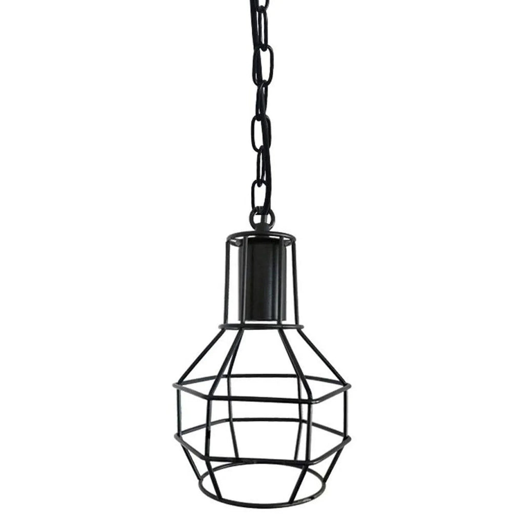 Brushed Silver Vintage Industrial Metal Wire Cage Pendant Lamp E27