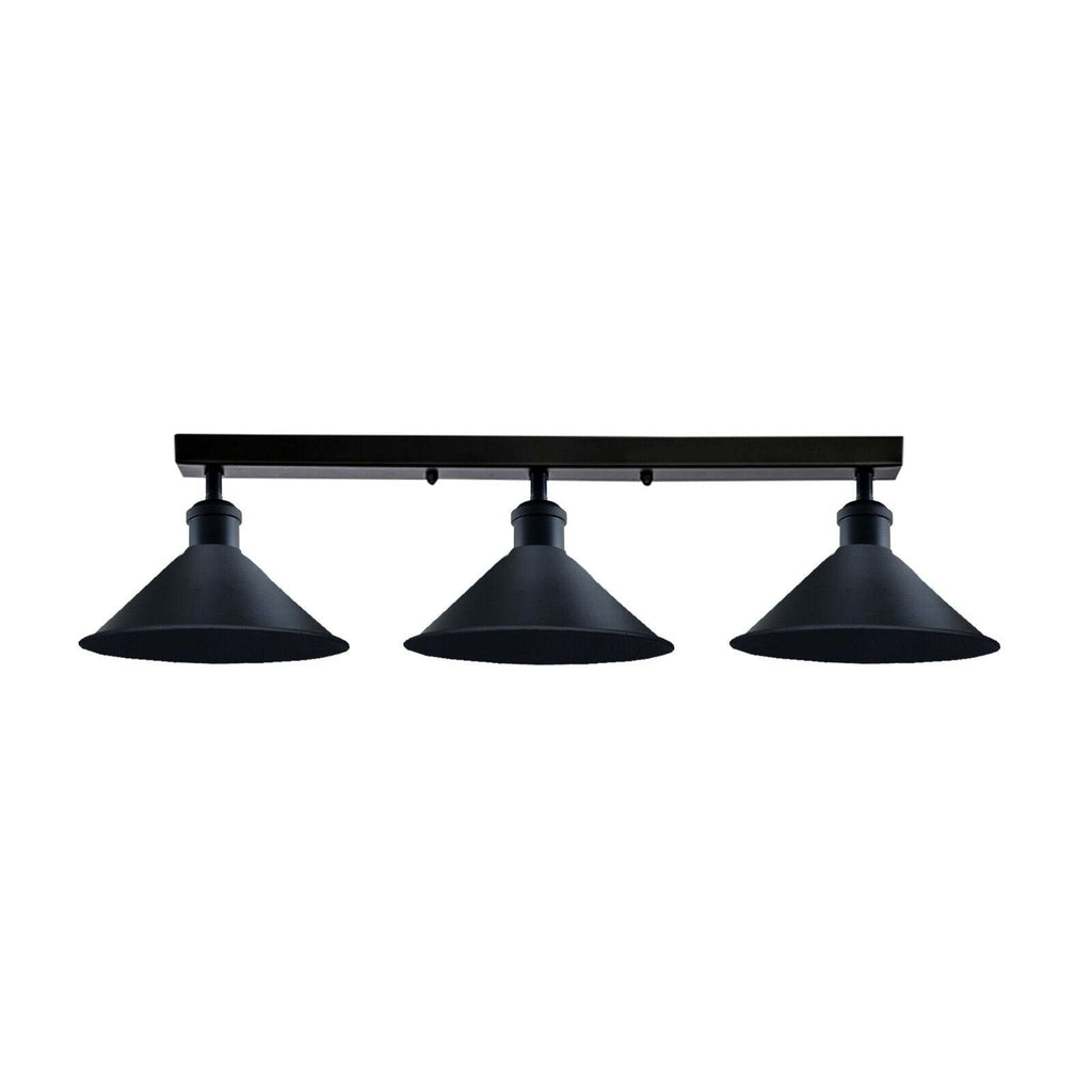 Industrial 3-Head Metal Ceiling Light Fixture E27 Dimmable Modern Loft Style