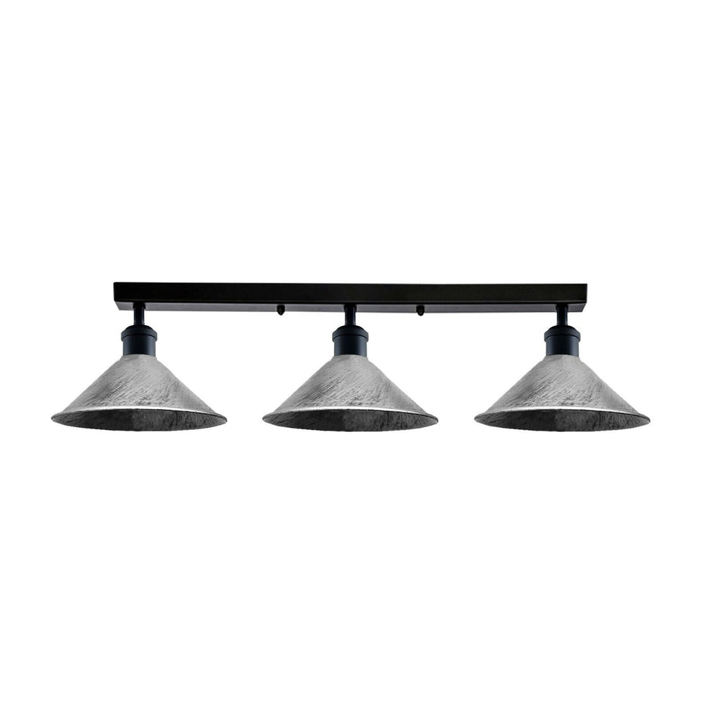 Industrial 3-Head Metal Ceiling Light Fixture E27 Dimmable Modern Loft Style
