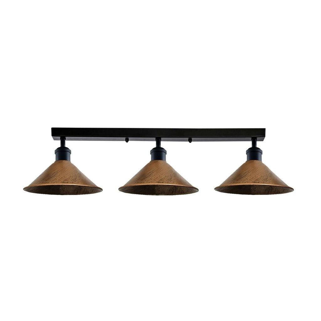 Industrial 3-Head Metal Ceiling Light Fixture E27 Dimmable Modern Loft Style