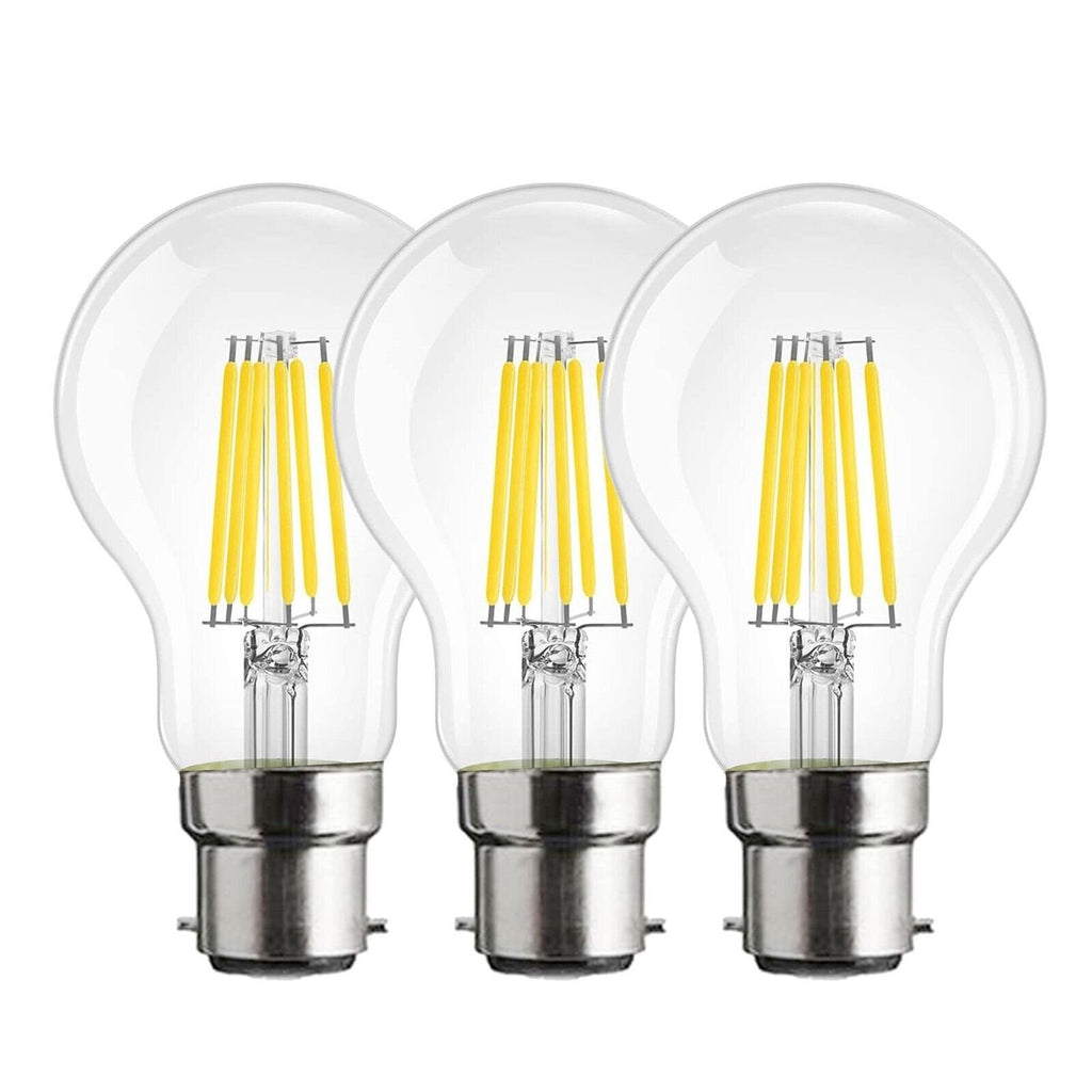 Edison Vintage LED A60 B22 Cool White 3-Pack Industrial Retro Bulbs