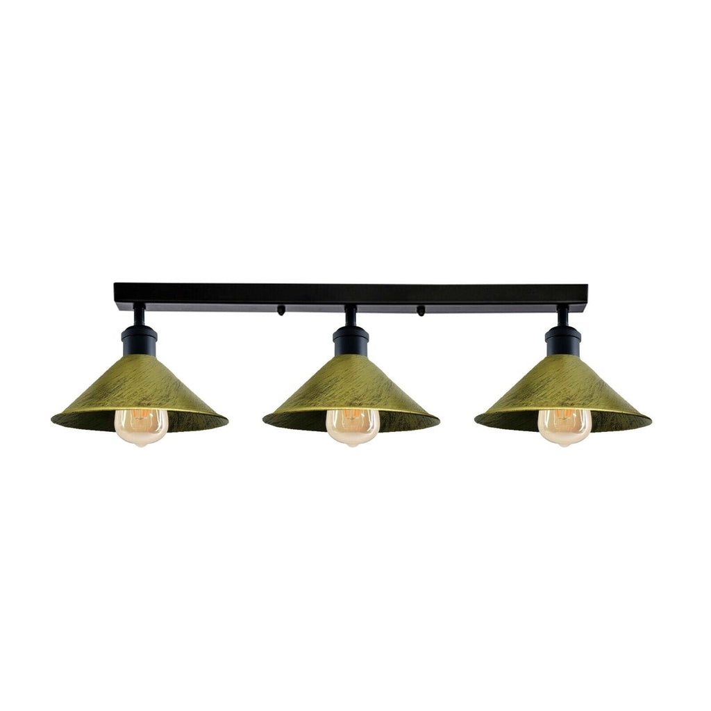 Industrial 3-Head Metal Ceiling Light Fixture E27 Dimmable Modern Loft Style