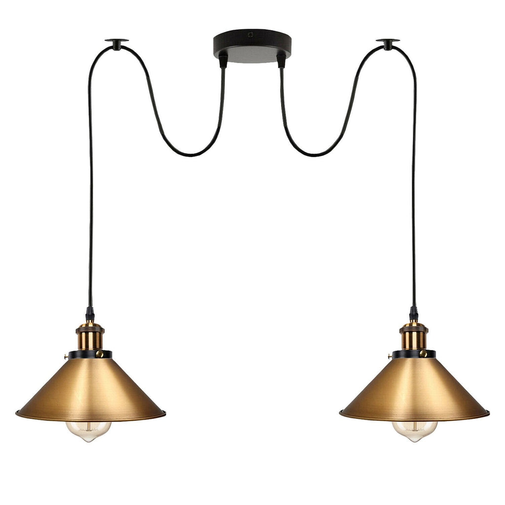 Industrial Retro Dual-Head Metal Pendant Light Fixture for Modern Homes