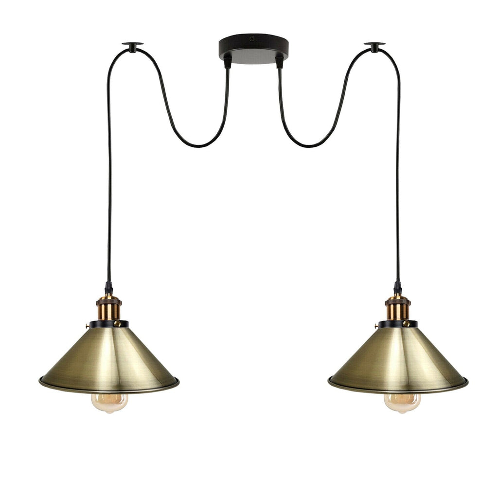 Industrial Retro Dual-Head Metal Pendant Light Fixture for Modern Homes