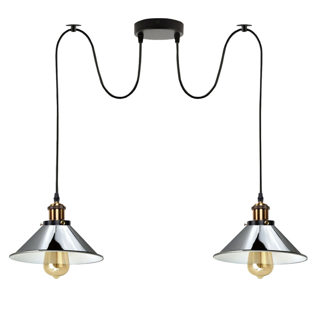 Industrial Retro Dual-Head Metal Pendant Light Fixture for Modern Homes