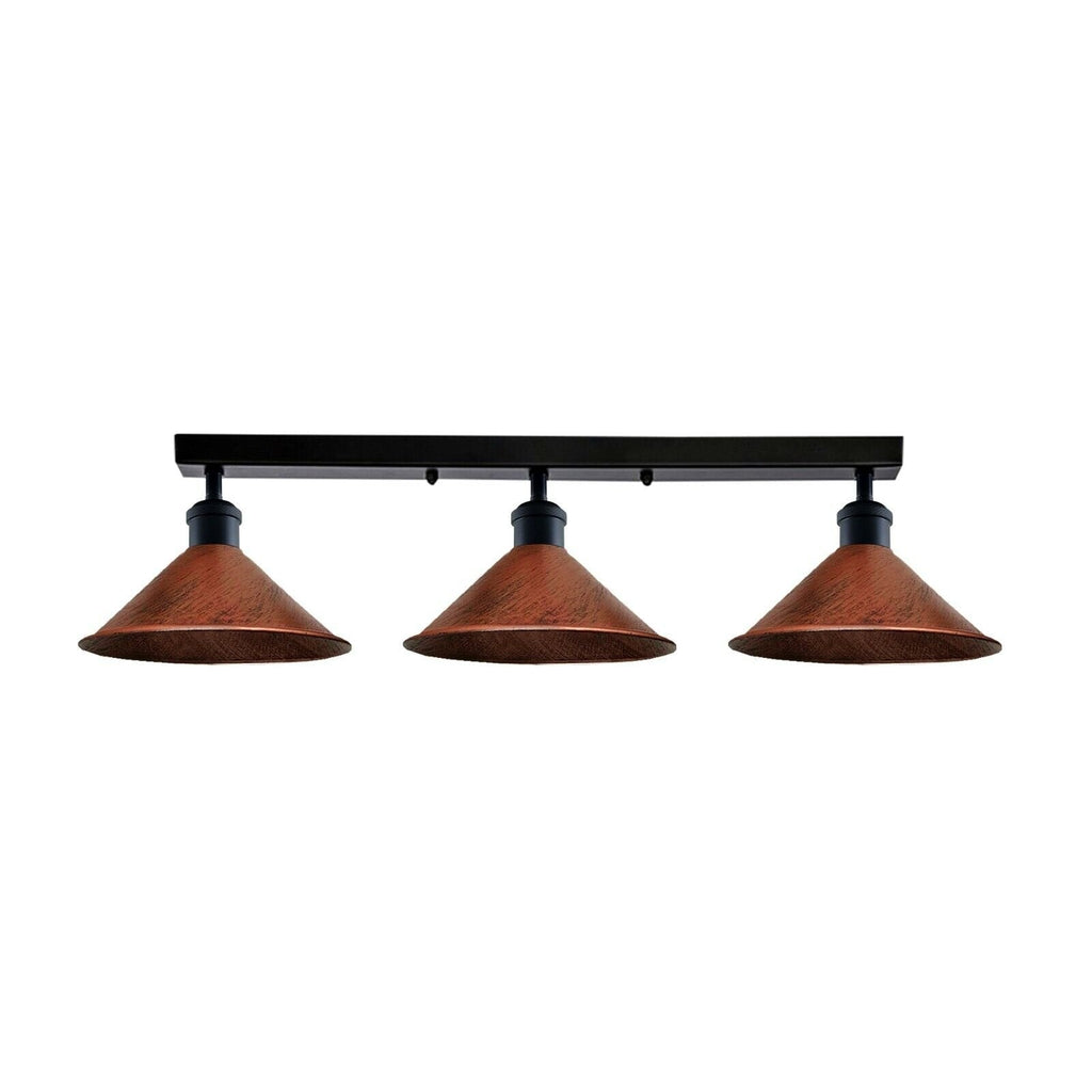 Industrial 3-Head Metal Ceiling Light Fixture E27 Dimmable Modern Loft Style