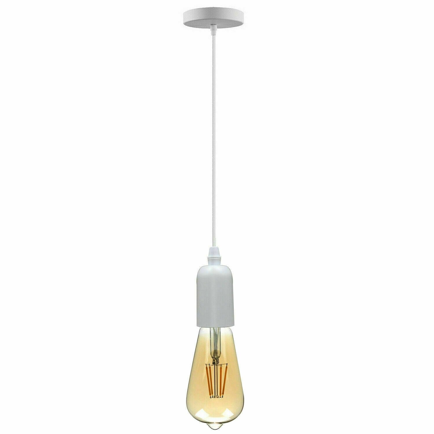 Adjustable E27 Metal Pendant Bulb Holder, Vintage Style for Home Lighting