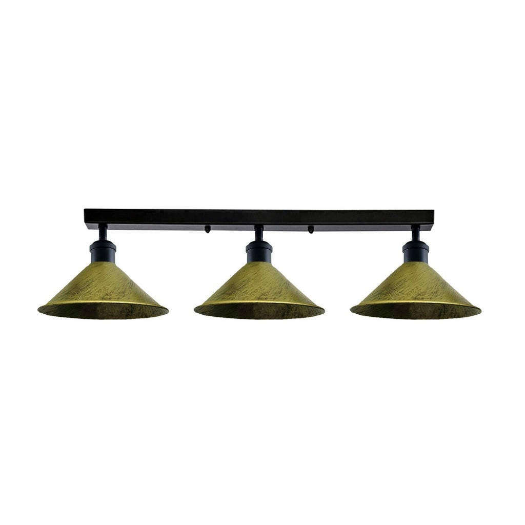 Industrial 3-Head Metal Ceiling Light Fixture E27 Dimmable Modern Loft Style