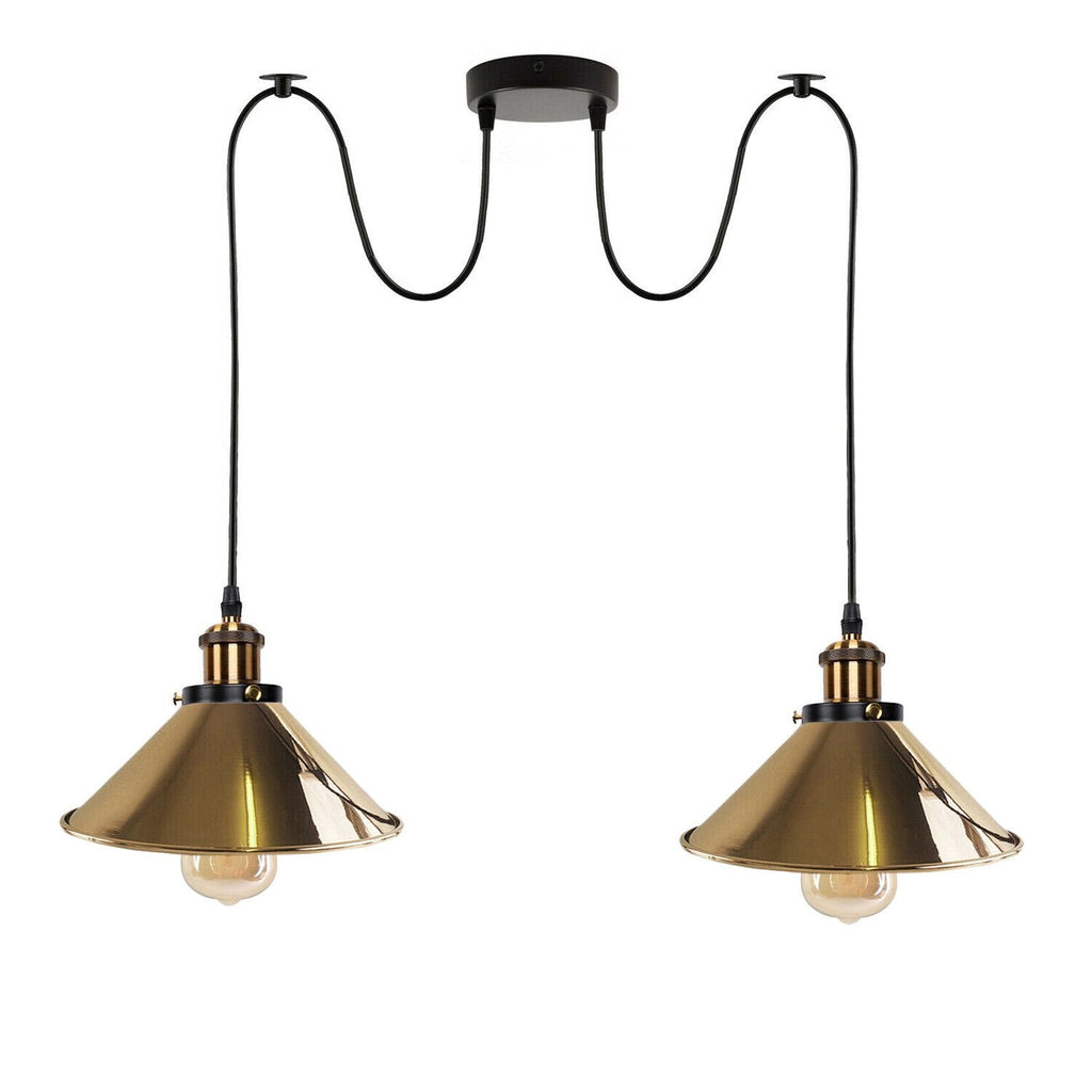 Industrial Retro Dual-Head Metal Pendant Light Fixture for Modern Homes