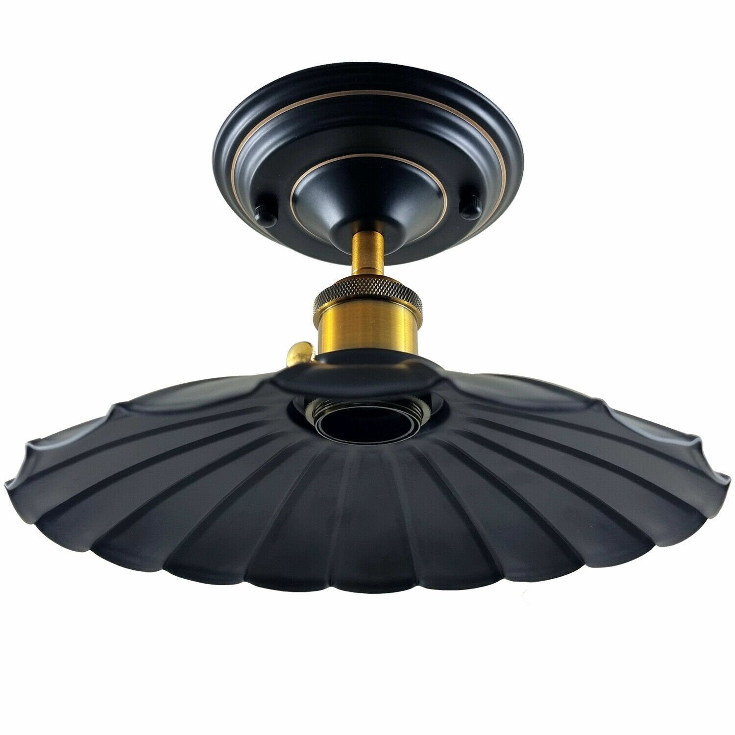 Vintage Industrial Retro Flush Mount Metal Ceiling Light E27 Lamp Holder