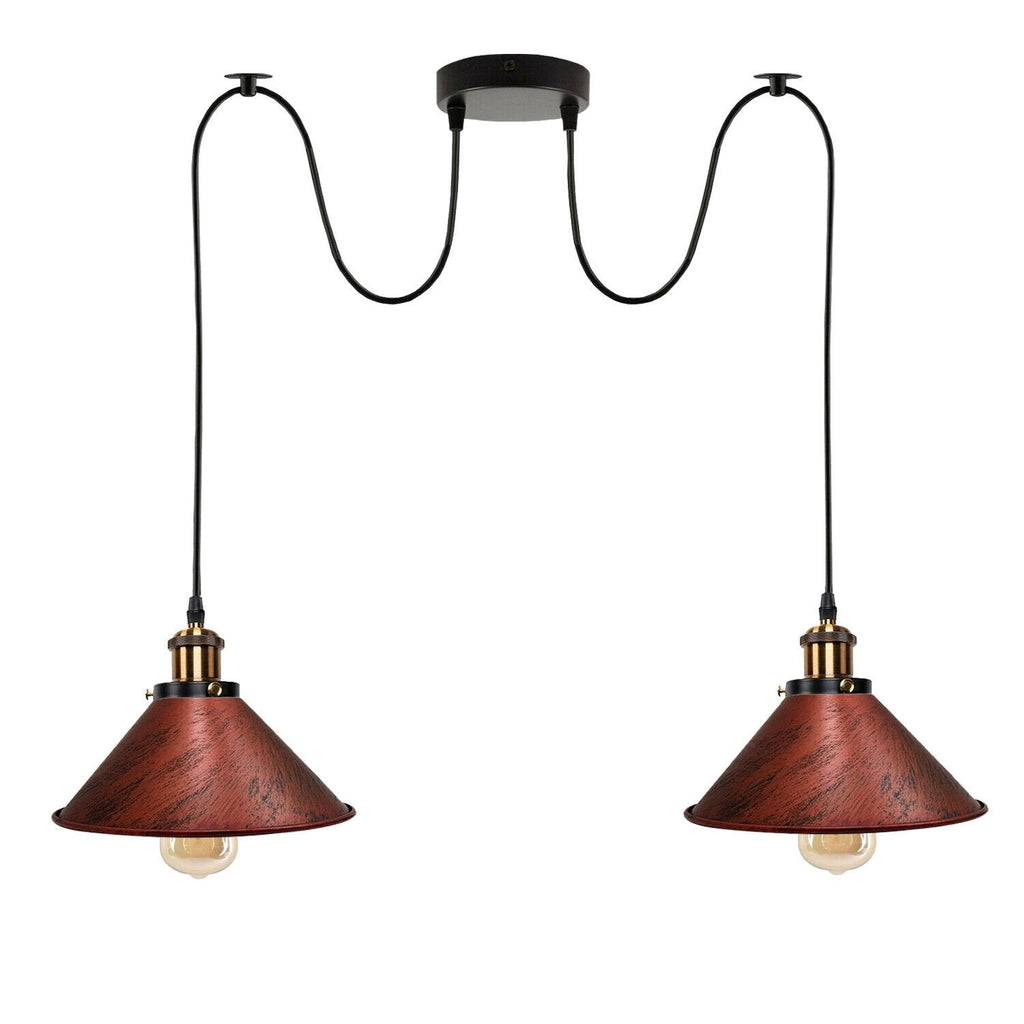 Industrial Retro Dual-Head Metal Pendant Light Fixture for Modern Homes