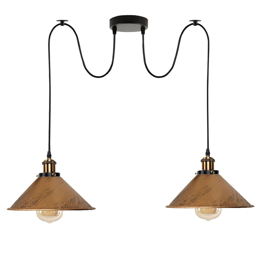Industrial Retro Dual-Head Metal Pendant Light Fixture for Modern Homes