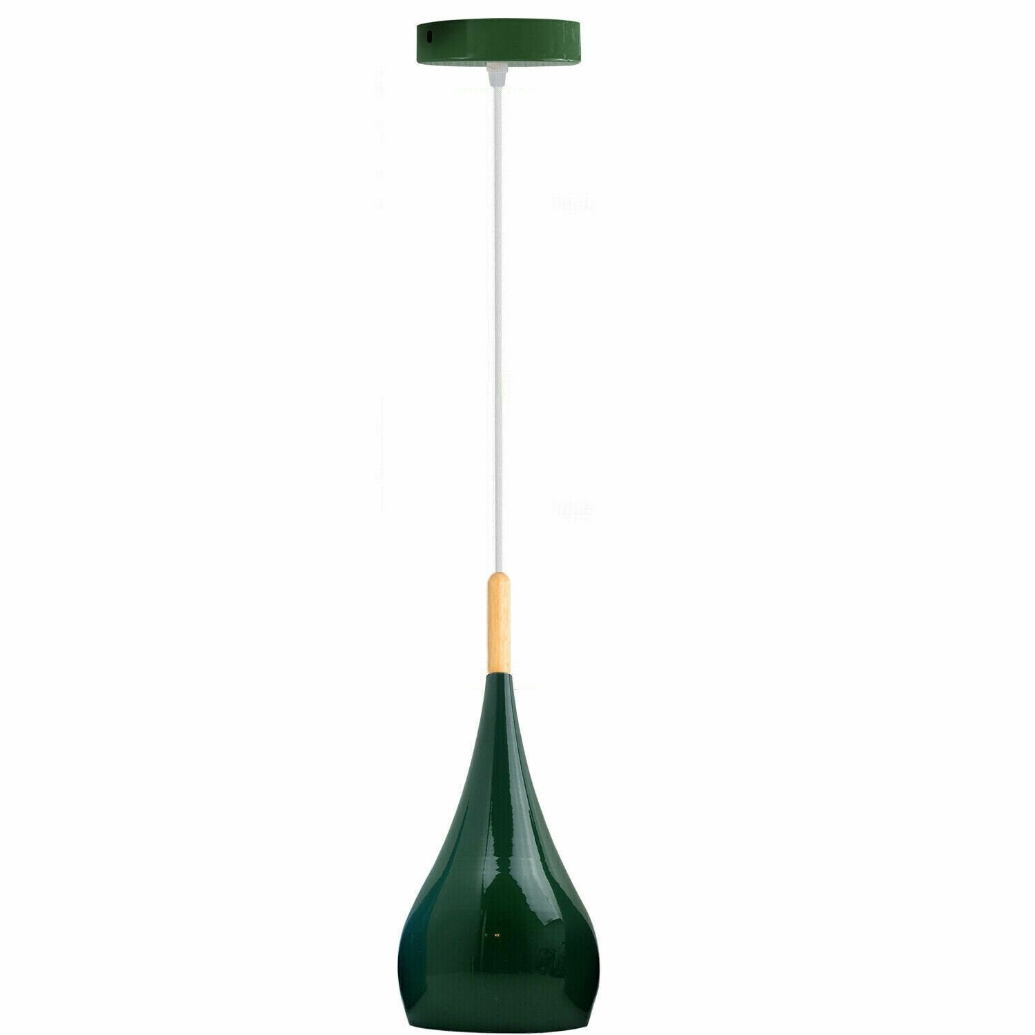 Modern Metal Shade Single Pendant Light - E27 Base, Colorful, Adjustable Cable