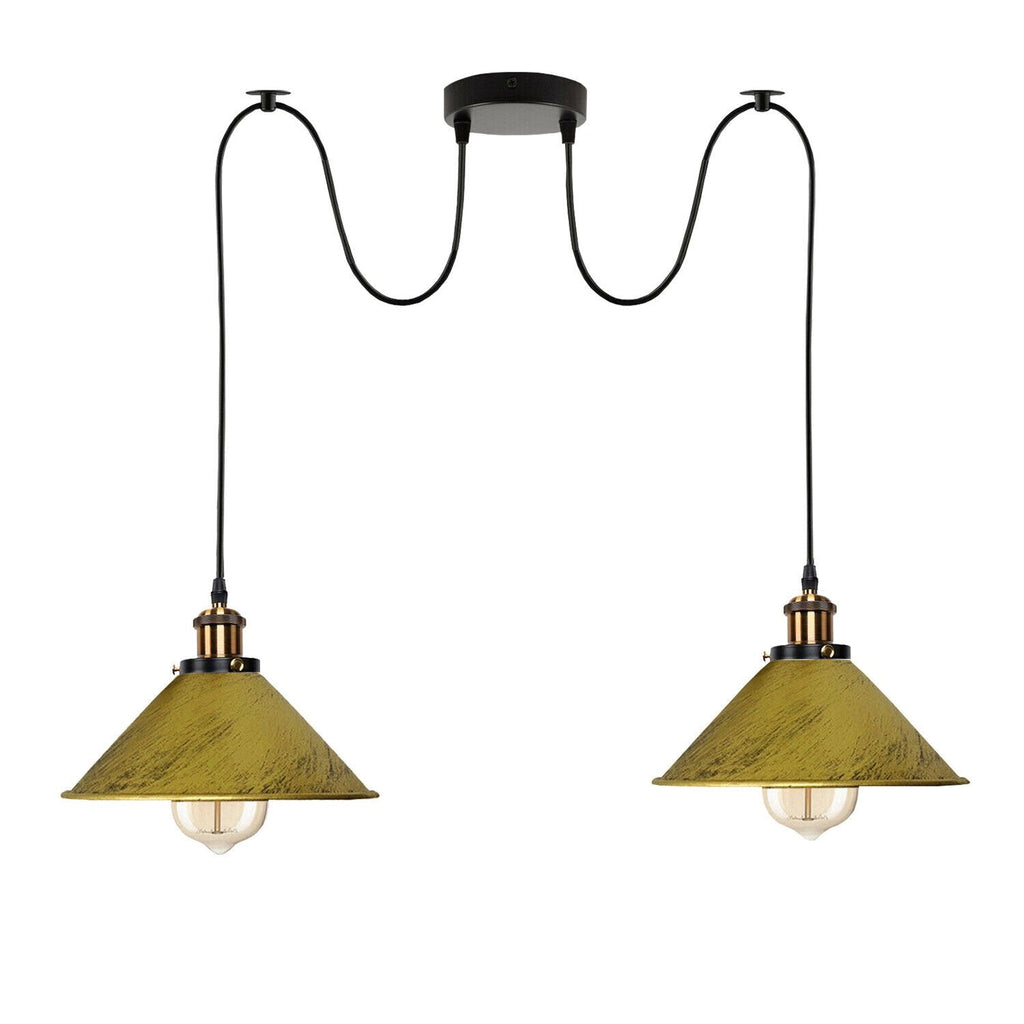 Industrial Retro Dual-Head Metal Pendant Light Fixture for Modern Homes