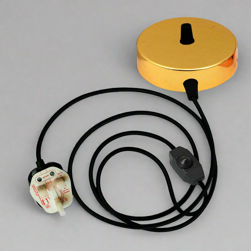 Plug-in Wall Light Kit | Dimmer, UK Plug, Flex Wire ~ 5763