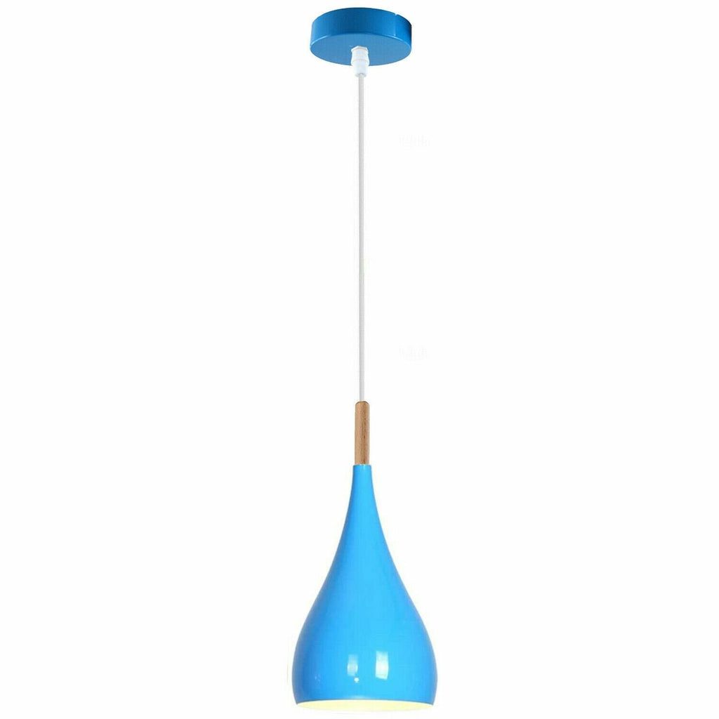 Modern Metal Shade Single Pendant Light - E27 Base, Colorful, Adjustable Cable