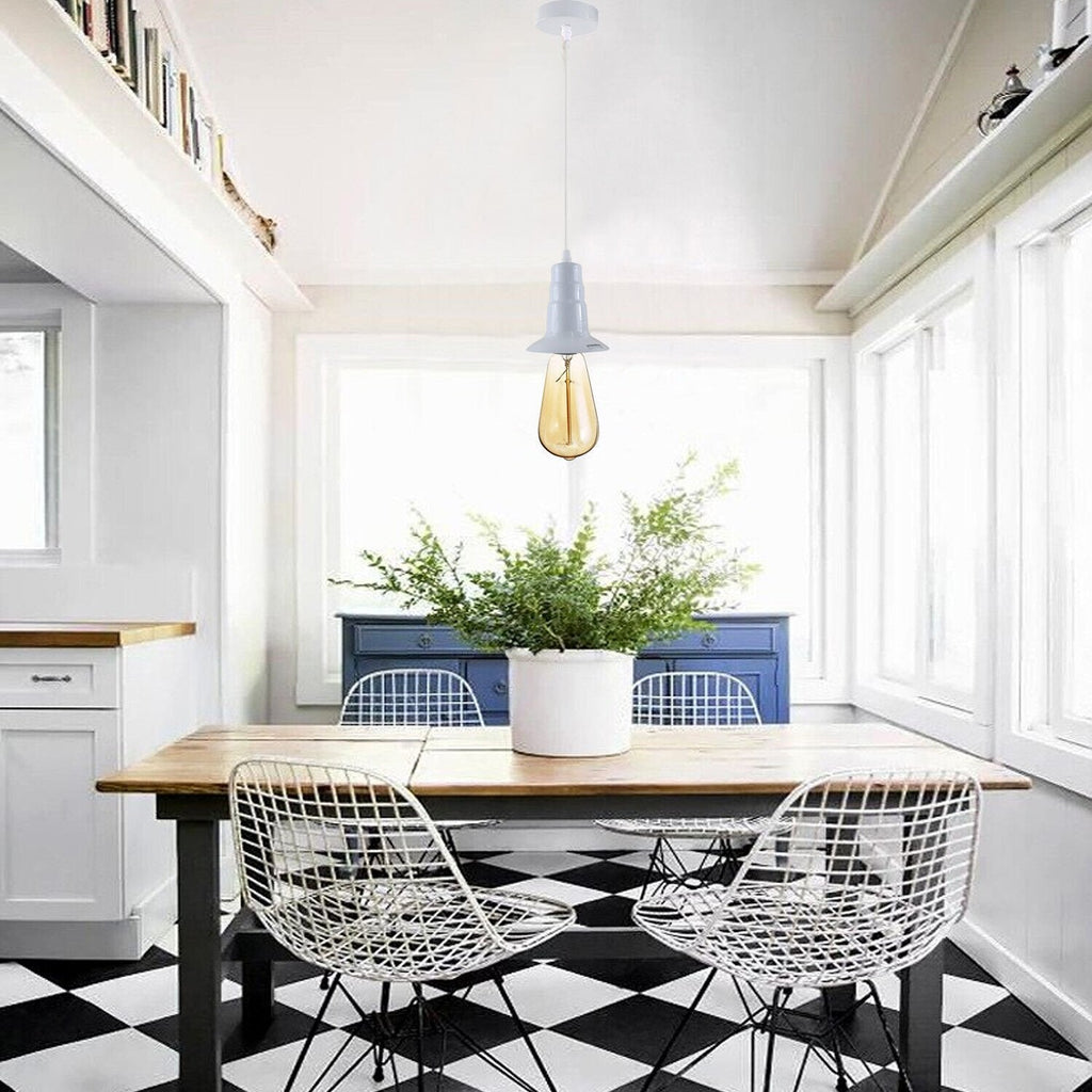 E27 Ceiling Rose Light Fitting Vintage Industrial Pendant Lamp Bulb Holder ~ 5688