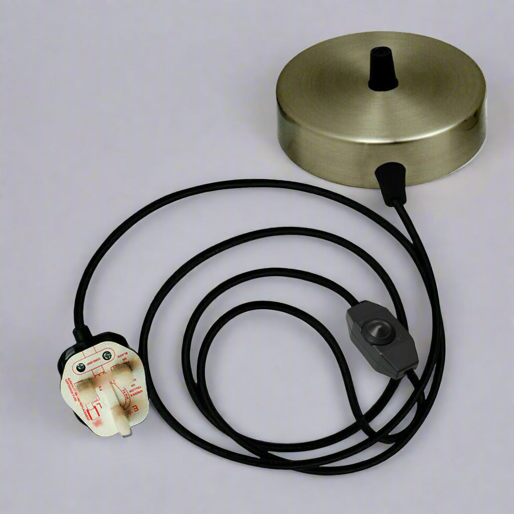 Plug-in Wall Light Kit | Dimmer, UK Plug, Flex Wire ~ 5763