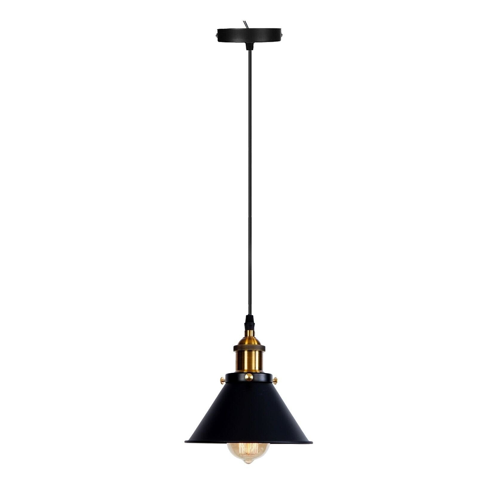 Modern Industrial Metal Cone Pendant Light, Adjustable Cable, Multiple Finishes