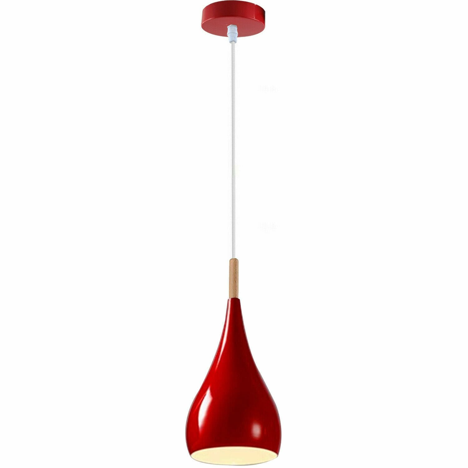 Modern Metal Shade Single Pendant Light - E27 Base, Colorful, Adjustable Cable
