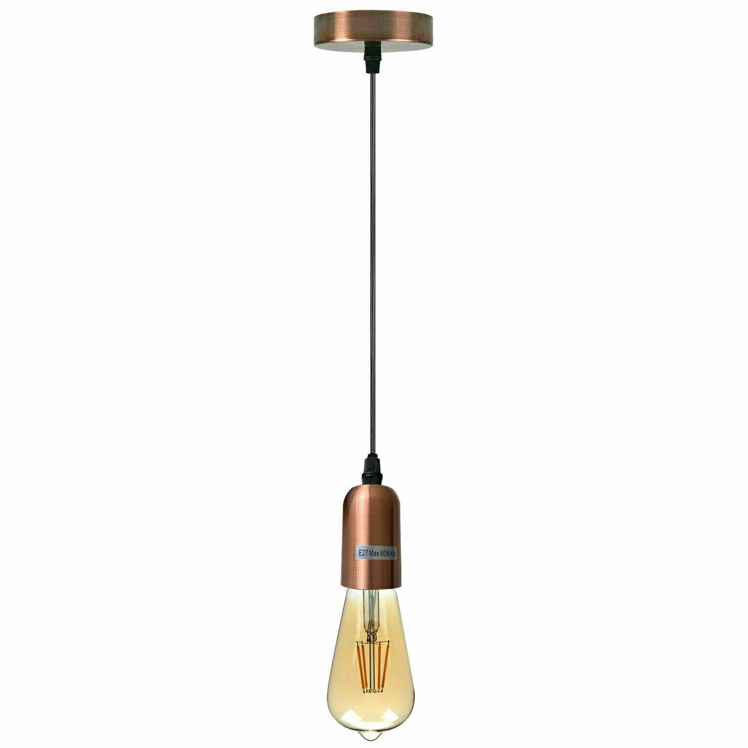 Adjustable E27 Metal Pendant Bulb Holder, Vintage Style for Home Lighting