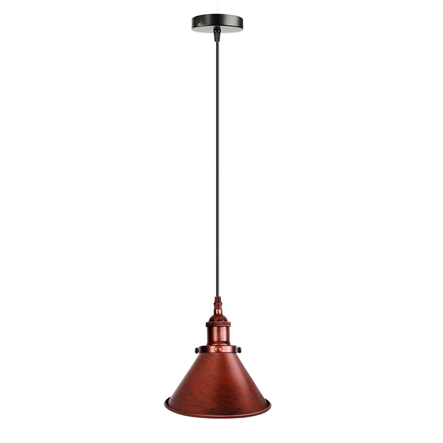 Modern Industrial Metal Cone Pendant Light, Adjustable Cable, Multiple Finishes