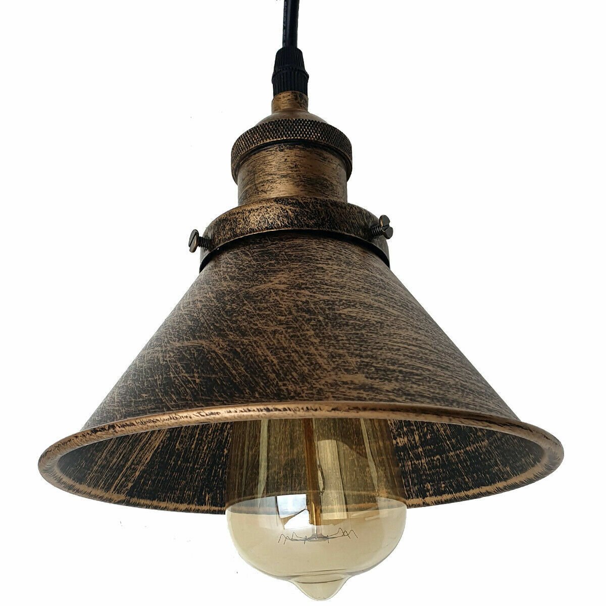 Modern Industrial Metal Cone Pendant Light, Adjustable Cable, Multiple Finishes