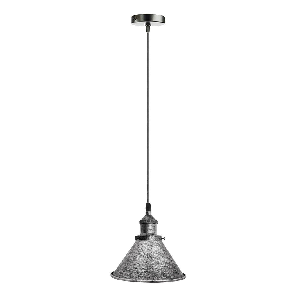 Modern Industrial Metal Cone Pendant Light, Adjustable Cable, Multiple Finishes