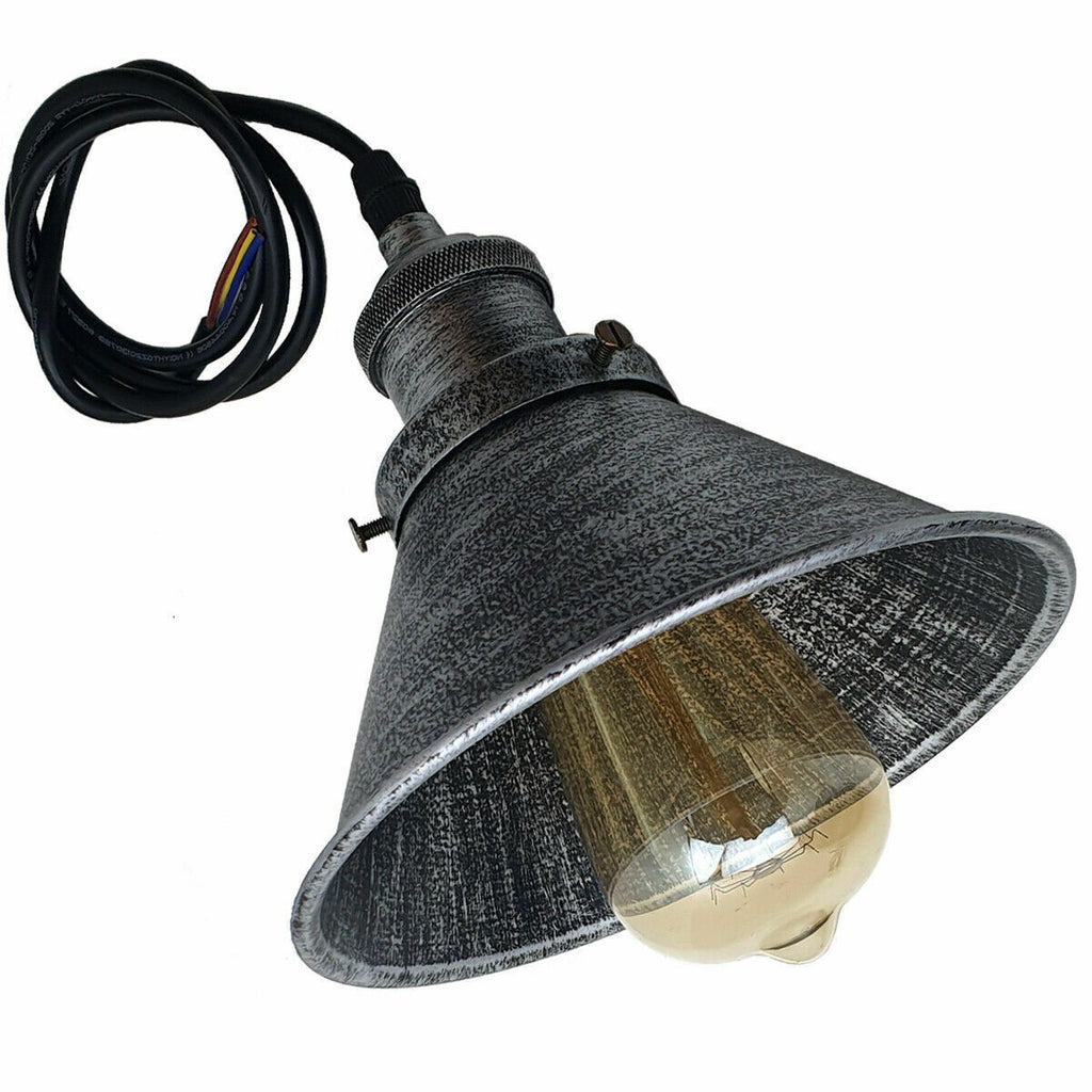 Modern Industrial Metal Cone Pendant Light, Adjustable Cable, Multiple Finishes